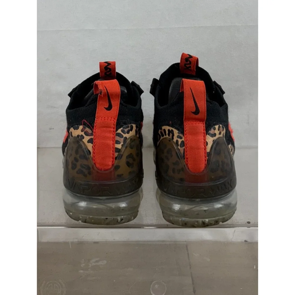 Nike Air VaporMax Flyknit 3 Leopard Swoosh Black Red Women's Shoes‎ Size 6 - Picture 4 of 9
